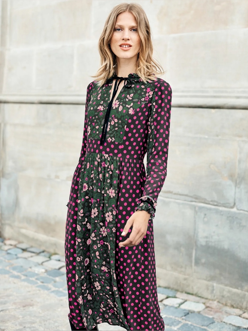 Boden / Chatsworth Green Bloom Floral Cecilia Midi Dress 4 petite
